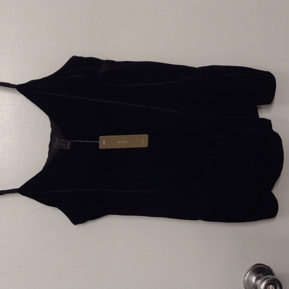 NEW NWT J. Crew Black Silk Velvet Peplum Cami Size 2 - Picture 1 of 16
